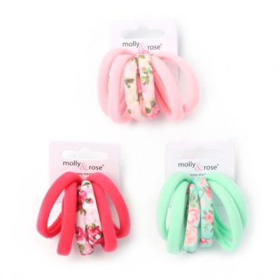 Jersey elastics - Assorted - 8mm thick - Card of 6