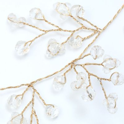 Transparent bead wired hair vine