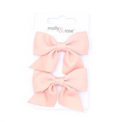 Rose Pink bow hair clip 4.5cm