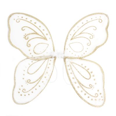White fairy wings with Gold glitter 54x44cm