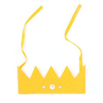 Yellow felt crown with jewels