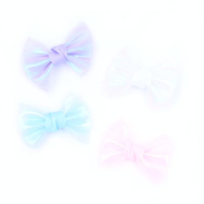 Shiny fabric bow clips 5cm