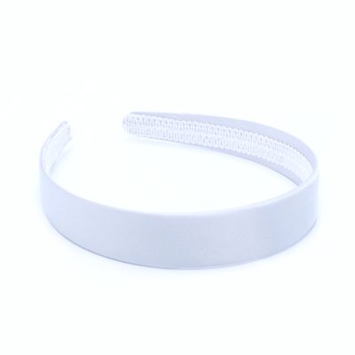 2.5cm wide Silver satin aliceband