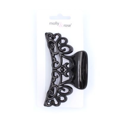 Black Plastic filigree clamp 9cm