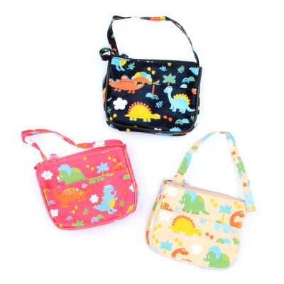 Dinosaur print purse with shoulder strap 10x8cm