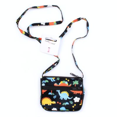 Dinosaur print purse with shoulder strap 10x8cm