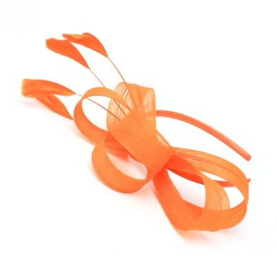 Style Ivy. Orange looped fascinator on an aliceband