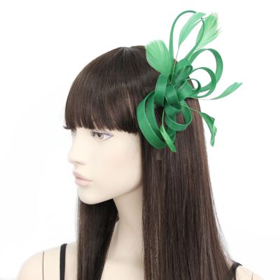 Style Maisy. Green Looped Fascinator On A Side Comb