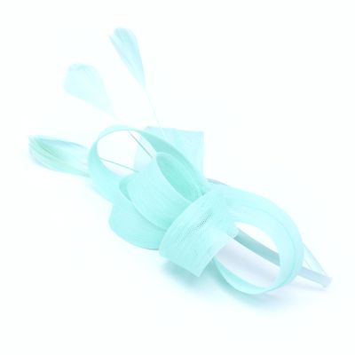 Style Ivy. Aqua looped fascinator on an aliceband