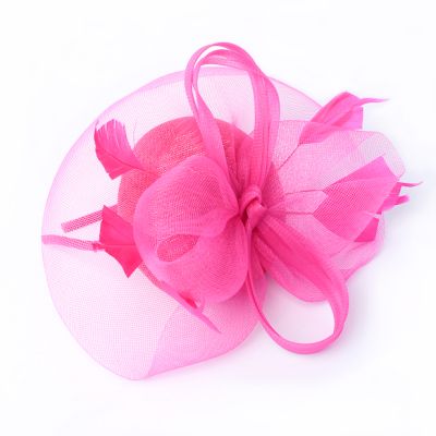 Style Sophia. Sinamay cap fascinator with net and feathers