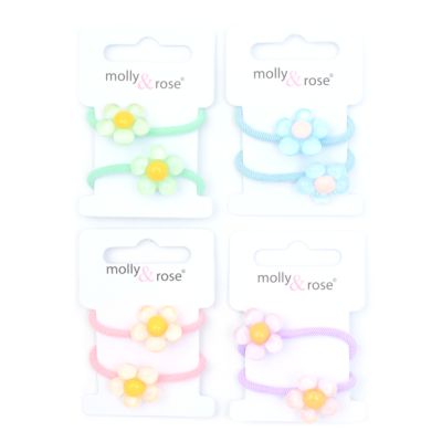 Elastics - Flower motif - Card of 2 - 3mm thick