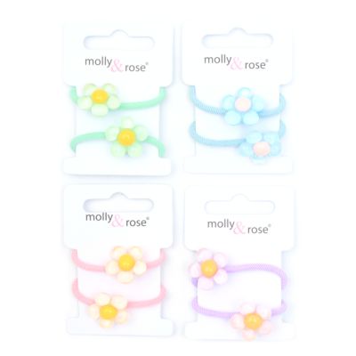 Elastics - Flower motif - Card of 2 - 3mm thick