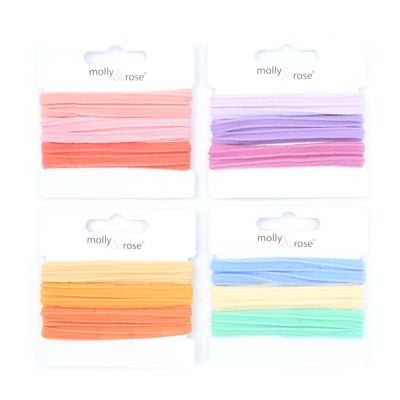 Jersey elastics - Assorted - Card of 3 - 1.2cm thick