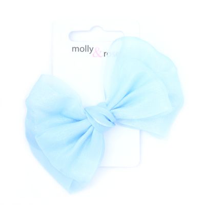 Chiffon fabric double bow beak clip 4.5cm