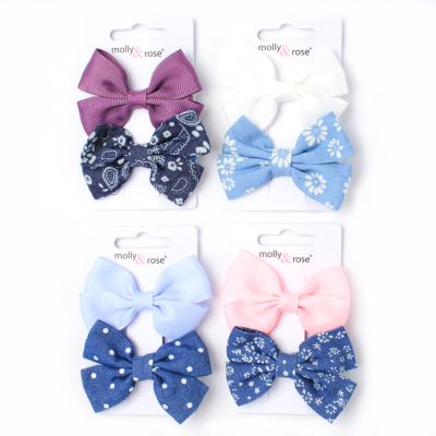 Card of 2 assorted bow beak clips 4.5cm