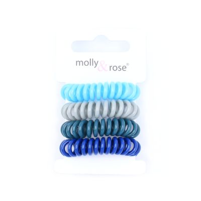 Small telephone elastics - Blues - Card of 4 - 9mm Thick