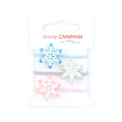 Twisted elastics - Snowflake Motif - Card of 3 - 3mm thick