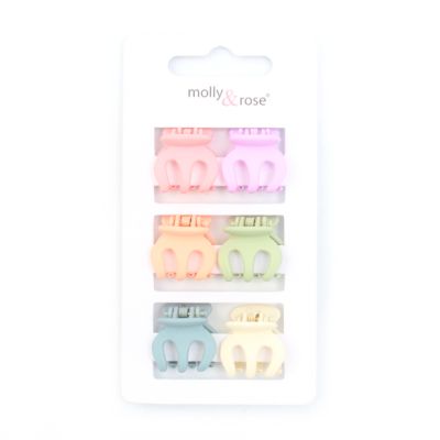 Card of 6 pastel mini clamps 2cm