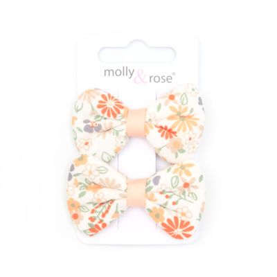 Card of 2 Floral Bow Clips 3cm