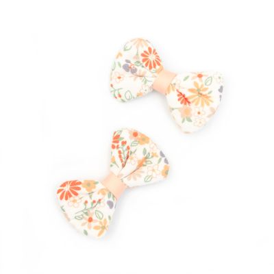 Card of 2 Floral Bow Clips 3cm