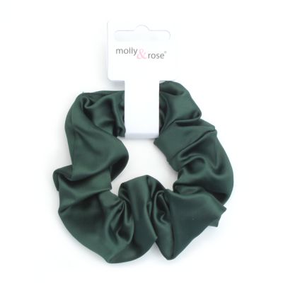 Regular - Dark satin fabric scrunchie.Dia.10cm