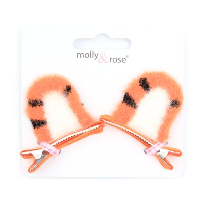 Furry tiger ear clips 4.5cm