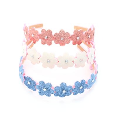 1.3cm wide glitter flower aliceband