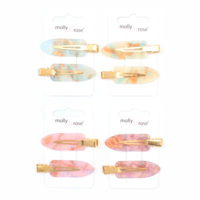Creaseless setting clips in space acetate