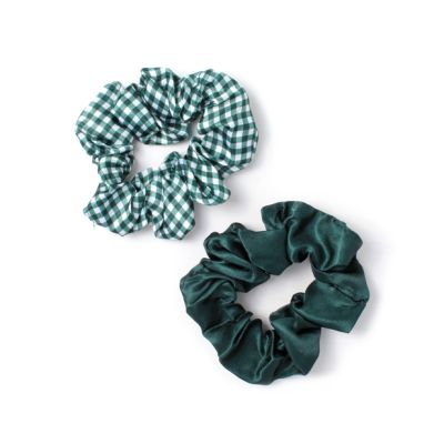 Small - Card of 2 Bottle Green scrunchies. Dia.8cm