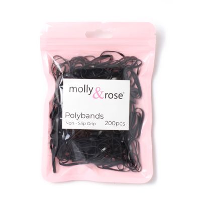 Polyurethane bands - Black - Pack of 200 - 2mm thick