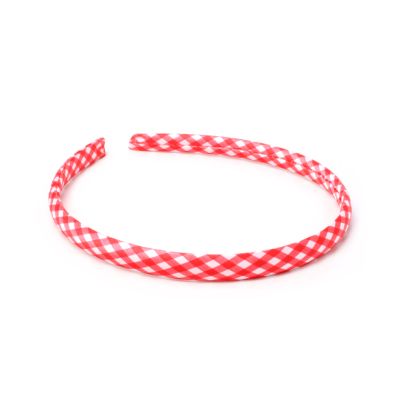 1cm wide recycled Red gingham aliceband