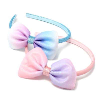 8mm wide pastel glitter aliceband with bow