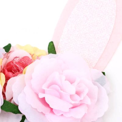 Pink rabbit garland headband