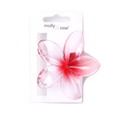 Coloured transparent hibiscus flower clamp 8cm