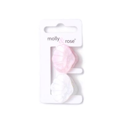 Card of 2 shell shaped mini clamps 3cm