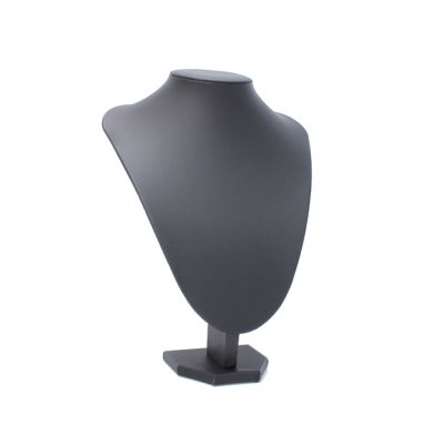 Large Black Faux Leather Jewellery Bust