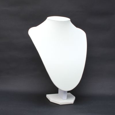 Large White Faux Leather Jewellery Bust