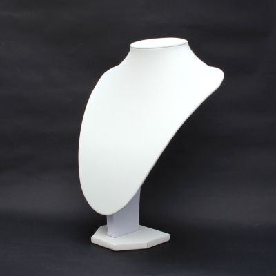 Large White Faux Leather Jewellery Bust