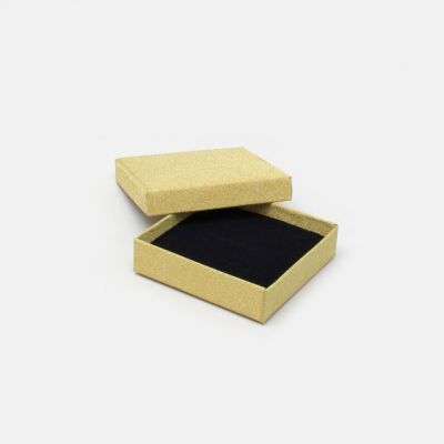 Necklace / Bracelet box. 9x9x2cm. Gold glitter gift box.