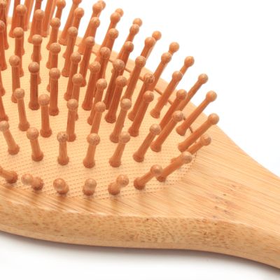 Wooden paddle brush with wooden pins 24cm