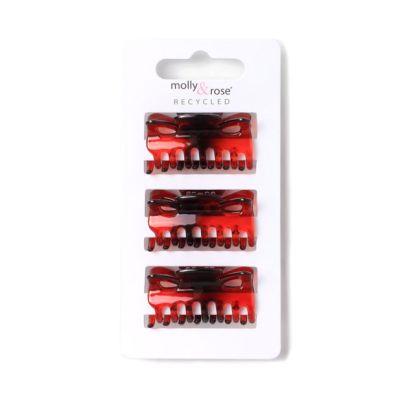 Card of 3 small Tort Recycled clamps 4cm