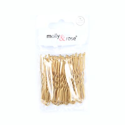 Pack of 36 Blonde waved hair pins. 45mm
