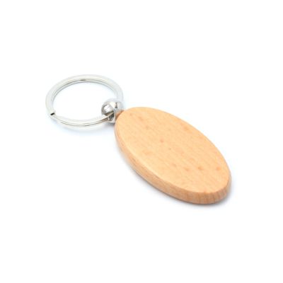 Oval wooden keyring 5.5x3cm