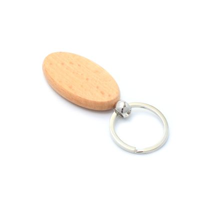 Oval wooden keyring 5.5x3cm