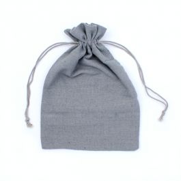 24x17cm. Grey cotton drawstring bag - Inca