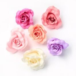 LARGE PASTEL COLOURED FABRIC ROSE ON A FORKED BEAK CLIP LARGE PASTEL COLOURED FABRIC ROSE ON A FORKED BEAK CLIP