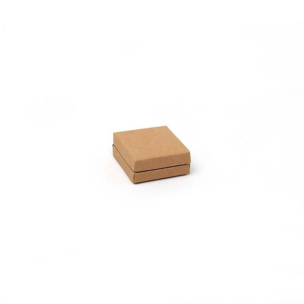 Ring box. 5x5x2.5cm. Kraft hinged gift box. Inca