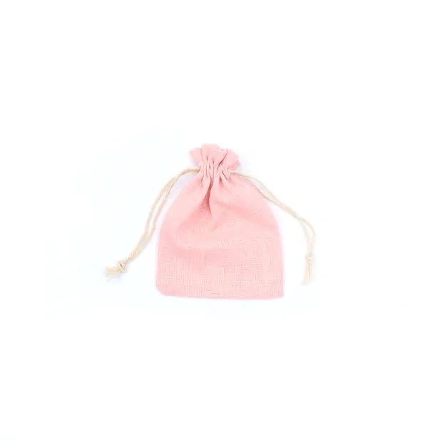 Soft pink cotton mix drawstring bag Inca