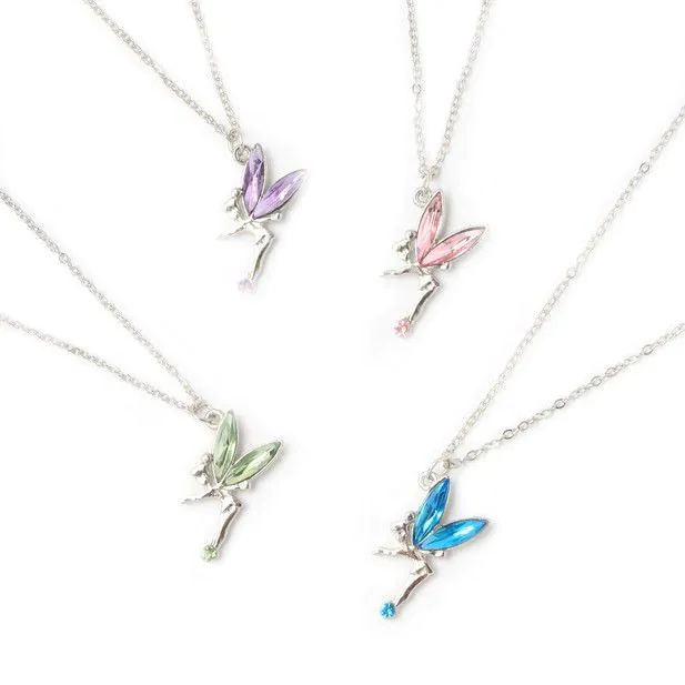 Coloured Crystal Fairy In Pink Lilac Blue and Gree
