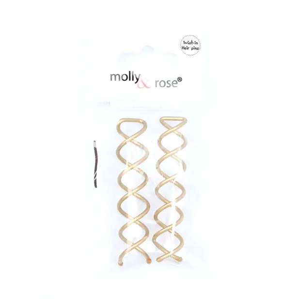 Pair of Blonde twist in hair pins 55mm